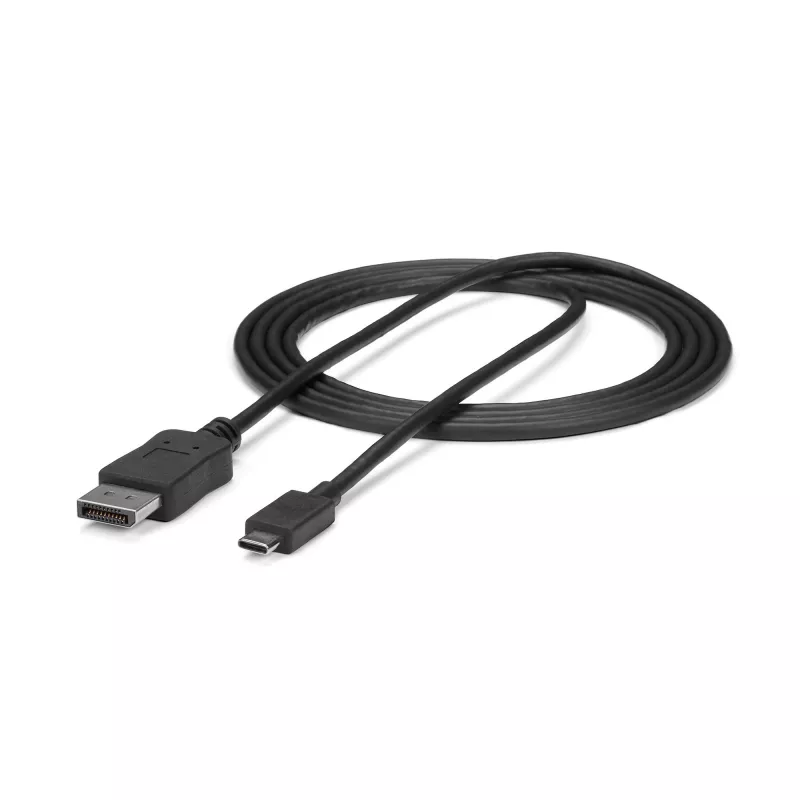 StarTech.com 1,8 m USB-C–DisplayPort-1.2-kaapeli 4K 60 Hz – USB-C–DisplayPort-adapterikaapeli HBR2 – USB Type-C DP Alt Mode – DP-näyttövideokaapeli – toimii Thunderbolt 3:n kanssa – musta