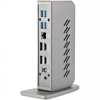 StarTech.com USB-C USB-A telakka - Hybridi universaali USB 3.0 telakointiasema USB-C- tai USB-A-kannettavalle tietokoneelle - Kahden näytön 4K 60Hz HDMI/DisplayPort - 6x USB-A, GbE - USB 3.1 Gen 1 - Windows/Mac