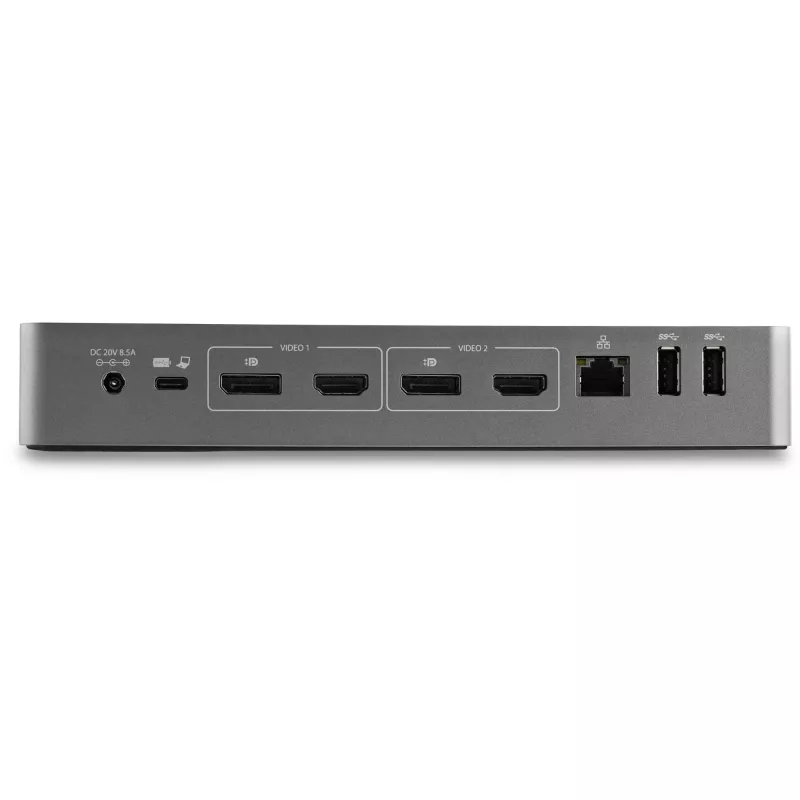 StarTech.com Universaali kannettavan tietokoneen telakointiasema, Hybridi-USB-C- & USB-A-telakka, Dual 4K DP & HDMI, 100W PD, Mac / Windows / Chrome OS, 4x USB 5Gbps keskitin, GbE