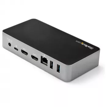 StarTech.com USB-C telakka - Kahden näytön 1080p HDMI kannettavan tietokoneen telakointiasema - 65W Power Delivery - 1x USB-C, 3x USB-A, Ethernet - Kahden näytön videonäyttö USB 3.1 Gen 1 Type-C telakka - Mac & Windows