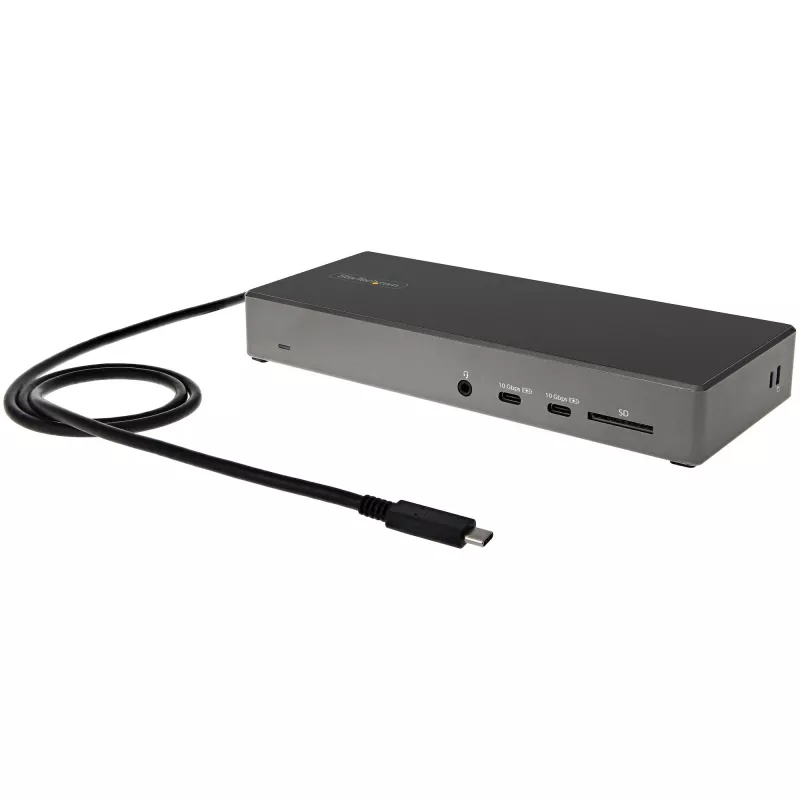 StarTech.com USB C telakka - Kolmen 4K näytön USB Type-C telakointiasema - 100W Power Delivery - DP 1.4 Alt Mode & DSC, 2x DisplayPort 1.4/HDMI 2.0 - 6xUSB (2x 10Gbps) - Windows/Chrome