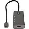 StarTech.com USB-C-moniporttiadapteri - USB-C–HDMI 2.0b 4K 60Hz (HDR10), 100W Power Delivery läpivienti, 4-porttinen USB 3.0 keskitin - USB Type-C mini-telakka - 30 cm pitkä, kiinteä kaapeli