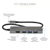 StarTech.com USB-C-moniporttiadapteri - USB-C–HDMI 2.0b 4K 60Hz (HDR10), 100W Power Delivery läpivienti, 4-porttinen USB 3.0 keskitin - USB Type-C mini-telakka - 30 cm pitkä, kiinteä kaapeli
