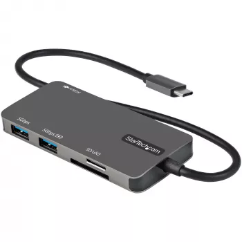 StarTech.com USB-C-moniporttiadapteri – USB-C–4K HDMI, 100 W Power Delivery läpivienti, SD/MicroSD-paikka, 3-porttinen USB 3.0 keskitin – USB Type-C mini-telakka – 30 cm pitkä kiinteä kaapeli
