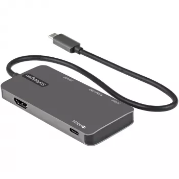 StarTech.com USB-C-moniporttiadapteri – USB-C–4K HDMI, 100 W Power Delivery läpivienti, SD/MicroSD-paikka, 3-porttinen USB 3.0 keskitin – USB Type-C mini-telakka – 30 cm pitkä kiinteä kaapeli