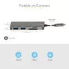 StarTech.com DKT30CHSDPD USB-C-moniporttisovitin minitelakka, 4K HDMI, 100 W PD, SD/microSD-korttipaikka, 3-porttinen USB 3.0 -keskitin, 30 cm kiinteä kaapeli