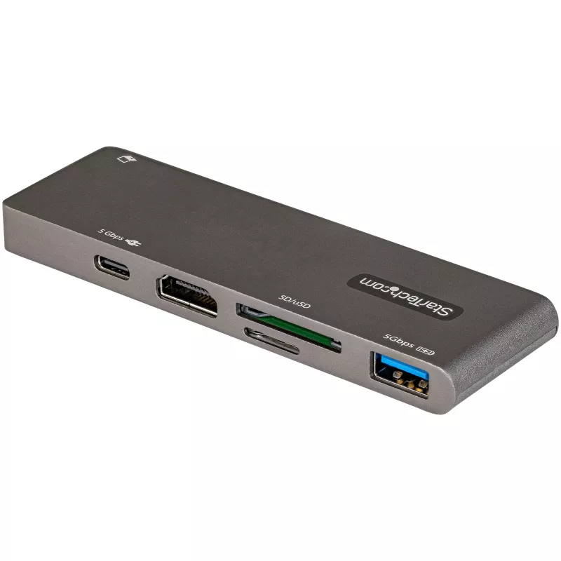 StarTech.com USB-C-moniporttiadapteri MacBook Pro/Air – USB Type-C–4K HDMI, 100 W Power Delivery läpivienti, SD-/MicroSD-paikka, 2-porttinen USB 3.0 keskitin – Kannettava USB-C mini-telakka