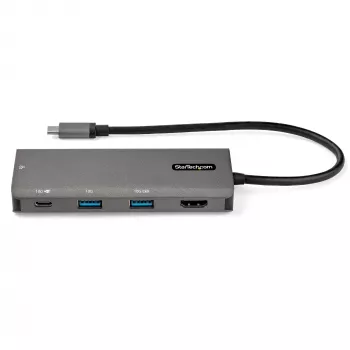 StarTech.com USB-C-moniporttiadapteri - 10 Gbit/s USB Type-C mini-telakka 4K 30 Hz HDMI:llä - 100 W Power Delivery läpivienti - 3-porttinen USB-keskitin, GbE - USB 3.1/3.2 Gen 2 kannettavan tietokoneen telakka - 25,4 cm kaapeli