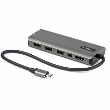 StarTech.com USB-C-moniporttiadapteri – USB-C–HDMI tai Mini DisplayPort 4K 60Hz, 100W Power Delivery läpivienti, 4-porttinen 10Gbps USB-keskitin – USB Type-C mini-telakka – 12 inch (30 cm) kiinteällä kaapelilla