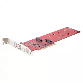 StarTech.com Dual M.2 PCIe SSD-adapterikortti, PCIe x8 / x16 kahdelle NVMe- tai AHCI M.2 SSD:lle, PCI Express 4.0, 7,8 GBps/asema, vaatii bifurkaation - Windows/Linux-yhteensopiva