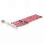 StarTech.com Dual M.2 PCIe SSD-adapterikortti, PCIe x8 / x16 kahdelle NVMe- tai AHCI M.2 SSD:lle, PCI Express 4.0, 7,8 GBps/asema, vaatii bifurkaation - Windows/Linux-yhteensopiva