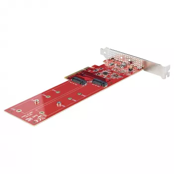 StarTech.com Dual M.2 PCIe SSD-adapterikortti, PCIe x8 / x16 kahdelle NVMe- tai AHCI M.2 SSD:lle, PCI Express 4.0, 7,8 GBps/asema, vaatii bifurkaation - Windows/Linux-yhteensopiva