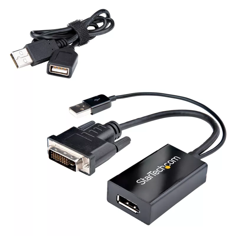 StarTech.com DVI–DisplayPort-adapteri – USB-virransyöttö – 1920 x 1200 – DVI–DisplayPort-muunnin – videoadapteri – DVI-D–DP