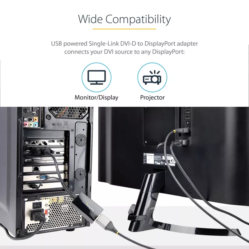 StarTech.com DVI–DisplayPort-adapteri – USB-virransyöttö – 1920 x 1200 – DVI–DisplayPort-muunnin – videoadapteri – DVI-D–DP