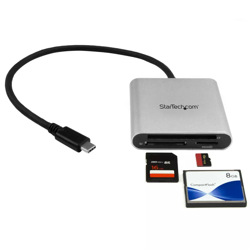 StarTech.com USB 3.0 Flash-muistikortin lukija/kirjoittaja USB-C - SD, microSD, CompactFlash