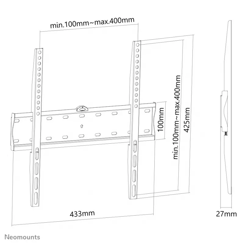 Neomounts FPMA-W300musta TV:n seinäteline 32-55 tuuman – ultralitteä