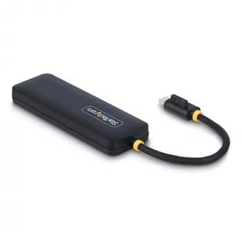 StarTech.com 4-porttinen USB-C-keskitin, 5 Gbit/s, USB-C 4x USB-A:han, väylävirralla toimiva, pieni matkakäyttöön tarkoitettu mini-keskitin, moniporttinen USB 3.0 -jakaja, kannettava keskitin, ylivirtasuojaus