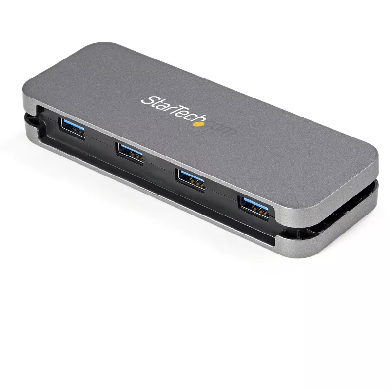 StarTech.com 4-porttinen USB 3.0 -hubi - USB-A 4x USB-A:ksi - SuperSpeed 5Gbps kannettava USB 3.1 Gen 1 Type-A -hubi - USB-väylästä virtansa saava - kannettavan/pöytäkoneen USB-hubi pitkällä 28 cm:n kaapelilla ja kaapelinhallinnalla~4-porttinen USB 3.0 -hubi - USB-A 4x USB-A:ksi - SuperSpeed 5Gbps kannettava USB 3.2 Gen 1 Type-A -hubi - USB-väylästä virtansa saava - kannettavan/pöytäkoneen