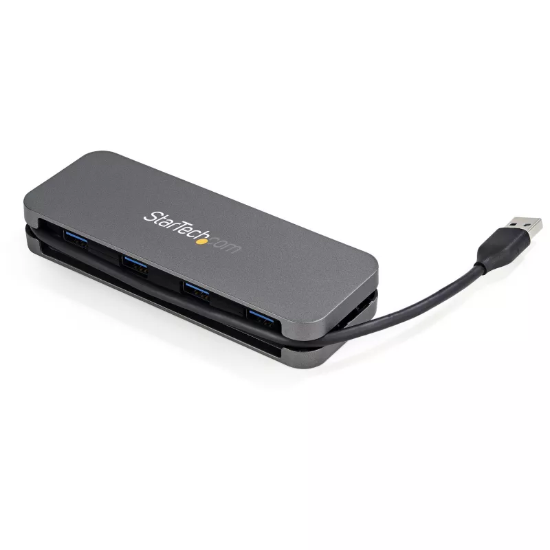 StarTech.com 4-porttinen USB 3.0 -hubi - USB-A 4x USB-A:ksi - SuperSpeed 5Gbps kannettava USB 3.1 Gen 1 Type-A -hubi - USB-väylästä virtansa saava - kannettavan/pöytäkoneen USB-hubi pitkällä 28 cm:n kaapelilla ja kaapelinhallinnalla~4-porttinen USB 3.0 -hubi - USB-A 4x USB-A:ksi - SuperSpeed 5Gbps kannettava USB 3.2 Gen 1 Type-A -hubi - USB-väylästä virtansa saava - kannettavan/pöytäkoneen