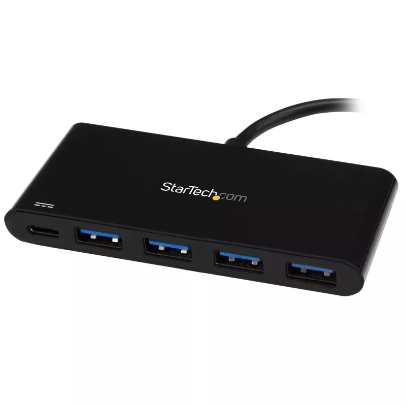 StarTech.com HB30C4AFPD 4-porttinen USB-C-keskitin, USB-C – 4x USB-A, USB 3.0 SuperSpeed 5Gbps, Power Delivery 2.0