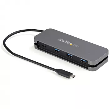 StarTech.com 4-porttinen USB-C-hubi - 3x USB-A/1x USB-C - 5Gbps USB 3.0 Type-C -hubi (3.2/3.1 Gen 1) - väylävirralla toimiva - kannettava USB-C–USB-A-sovitinhubi - 28,5 cm:n (11,2 tuuman) kaapeli kaapelinhallinnalla~4-porttinen USB-C-hubi - 3x USB-A/1x USB-C - USB 3.0 Type-C -hubi - USB 3.2 Gen 1 (5 Gbit/s) - väylävirralla toimiva - kannettava USB-C–USB-A-sovitinhubi - 11,2 tuuman (28,5 cm:n)