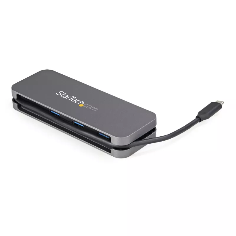 StarTech.com 4-porttinen USB-C-hubi - 3x USB-A/1x USB-C - 5Gbps USB 3.0 Type-C -hubi (3.2/3.1 Gen 1) - väylävirralla toimiva - kannettava USB-C–USB-A-sovitinhubi - 28,5 cm:n (11,2 tuuman) kaapeli kaapelinhallinnalla~4-porttinen USB-C-hubi - 3x USB-A/1x USB-C - USB 3.0 Type-C -hubi - USB 3.2 Gen 1 (5 Gbit/s) - väylävirralla toimiva - kannettava USB-C–USB-A-sovitinhubi - 11,2 tuuman (28,5 cm:n)