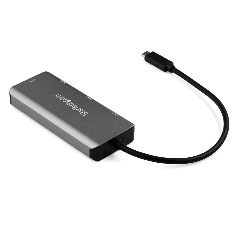 StarTech.com 4-porttinen USB C -keskitin, jossa 2x USB A ja 2x USB C – SuperSpeed 10 Gbit/s USB Type-C 3.1/3.2 Gen 2 -keskitin – USB-väylävirransyöttö – kannettava USB-C–USB-adapterikeskitin – alumiini – 25 cm (9,8 inch) kaapeli