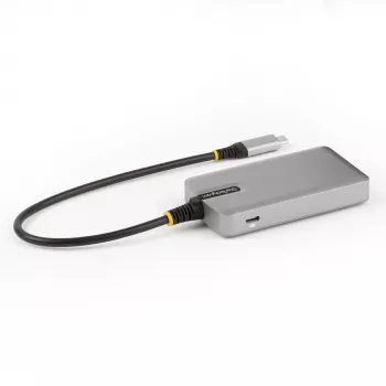 StarTech.com 4-porttinen USB-C-keskitin USB-C DP Alt Mode -videolähdöllä 4K 60Hz - 3x USB-A, 1x USB Type-C, 100W Power Delivery -läpivienti, USB 3.2 10Gbps, 30cm kaapeli, kannettava USB-keskitin