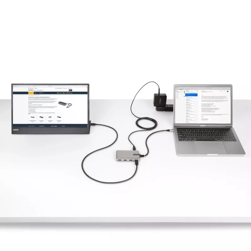 StarTech.com 4-porttinen USB-C-keskitin USB-C DP Alt Mode -videolähdöllä 4K 60Hz - 3x USB-A, 1x USB Type-C, 100W Power Delivery -läpivienti, USB 3.2 10Gbps, 30cm kaapeli, kannettava USB-keskitin