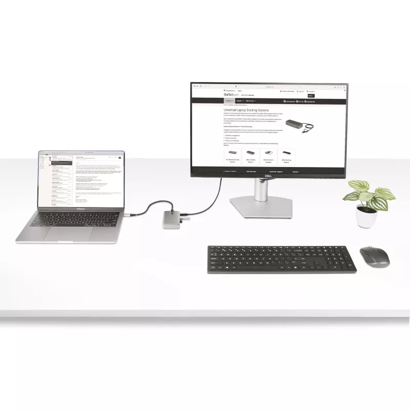 StarTech.com 4-porttinen USB-C-keskitin USB-C DP Alt Mode -videolähdöllä 4K 60Hz - 3x USB-A, 1x USB Type-C, 100W Power Delivery -läpivienti, USB 3.2 10Gbps, 30cm kaapeli, kannettava USB-keskitin