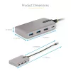 StarTech.com 4-porttinen USB-C-keskitin USB-C DP Alt Mode -videolähdöllä 4K 60Hz - 3x USB-A, 1x USB Type-C, 100W Power Delivery -läpivienti, USB 3.2 10Gbps, 30cm kaapeli, kannettava USB-keskitin