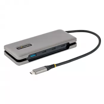 StarTech.com 4-porttinen USB-C-keskitin – 1x USB-A- ja 3x USB-C-liitäntää – USB 3.2 Gen 2 (10 Gbit/s) – väylävirralla toimiva – USB Type-C -keskitin, jossa 32 cm kiertävä kaapeli – kannettava USB-C–USB-A-keskitin