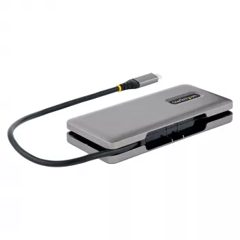 StarTech.com 4-porttinen USB-C-keskitin, 4x USB-C-liitäntää, USB 3.2 Gen 2 (10Gbit/s) – kannettava USB-C-keskitin 100W Power Delivery Pass-Through -toiminnolla – USB Type-C -keskitin 32 cm Wrap-Around-kaapelilla