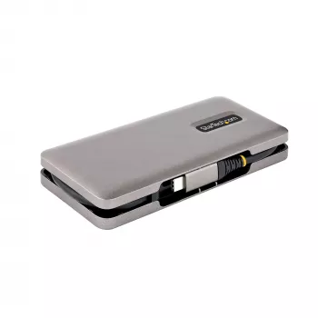StarTech.com 4-porttinen USB-C-keskitin, 4x USB-C-liitäntää, USB 3.2 Gen 2 (10Gbit/s) – kannettava USB-C-keskitin 100W Power Delivery Pass-Through -toiminnolla – USB Type-C -keskitin 32 cm Wrap-Around-kaapelilla