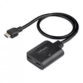 StarTech.com 2-porttinen HDMI-jakaja, 4K 60Hz HDMI 2.0 -video, 4K HDMI -jakaja 1 in 2 out, 1x2 HDMI-näyttö/lähtö-jakaja, HDR/HDCP, 50 cm integroitu HDMI-kaapeli