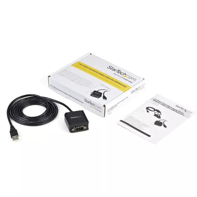 StarTech.com 1 portin FTDI USB-sarjaportti RS232 -adapterikaapeli COM-portin säilytyksellä