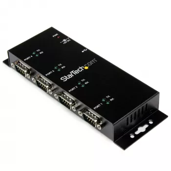 StarTech.com 4 portin USB-DB9 RS232 -sarja-adapterikeskitin – teollinen DIN-kisko- ja seinäasennus
