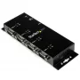 StarTech.com 4 portin USB-DB9 RS232 -sarja-adapterikeskitin – teollinen DIN-kisko- ja seinäasennus