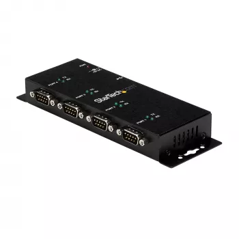 StarTech.com 4 portin USB-DB9 RS232 -sarja-adapterikeskitin – teollinen DIN-kisko- ja seinäasennus