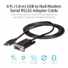 StarTech.com ICUSB232FTN 1-porttinen USB-nollamodeemi-RS232-DB9-sarja-DCE-sovitinkaapeli, FTDI, USB 2.0, musta