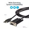 StarTech.com ICUSB232FTN 1-porttinen USB-nollamodeemi-RS232-DB9-sarja-DCE-sovitinkaapeli, FTDI, USB 2.0, musta
