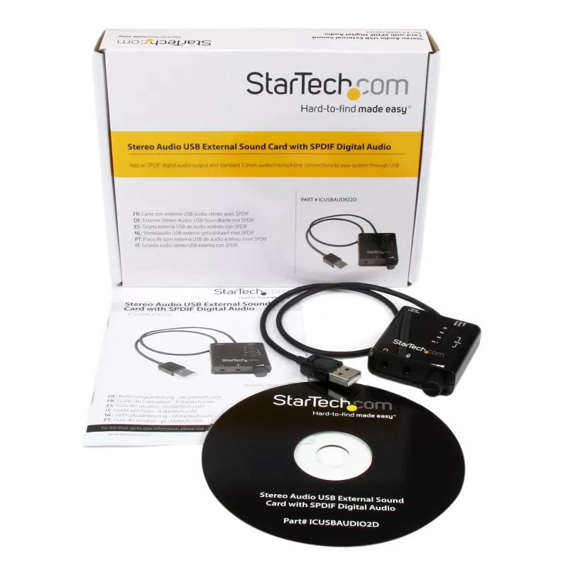 StarTech.com USB-stereoäänisovitin ulkoinen äänikortti SPDIF-digitaaliäänellä ja stereomikrofonilla