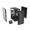 PC-kotelo KRUX Astro Cube musta — Cube-kotelo, tukee Micro ATX/Mini-ITX, 1×3,5 tuuman + 2×2,5 tuuman paikat, sivulasiseinä, max. virtalähde 28 cm, max. jäähdytyskorkeus 136 mm
