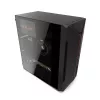 PC-kotelo KRUX Astro Cube musta — Cube-kotelo, tukee Micro ATX/Mini-ITX, 1×3,5 tuuman + 2×2,5 tuuman paikat, sivulasiseinä, max. virtalähde 28 cm, max. jäähdytyskorkeus 136 mm