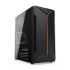 PC-kotelo KRUX Astro Cube musta — Cube-kotelo, tukee Micro ATX/Mini-ITX, 1×3,5 tuuman + 2×2,5 tuuman paikat, sivulasiseinä, max. virtalähde 28 cm, max. jäähdytyskorkeus 136 mm