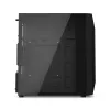 PC-kotelo KRUX Astro Cube musta — Cube-kotelo, tukee Micro ATX/Mini-ITX, 1×3,5 tuuman + 2×2,5 tuuman paikat, sivulasiseinä, max. virtalähde 28 cm, max. jäähdytyskorkeus 136 mm