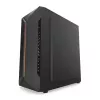 PC-kotelo KRUX Astro Cube musta — Cube-kotelo, tukee Micro ATX/Mini-ITX, 1×3,5 tuuman + 2×2,5 tuuman paikat, sivulasiseinä, max. virtalähde 28 cm, max. jäähdytyskorkeus 136 mm