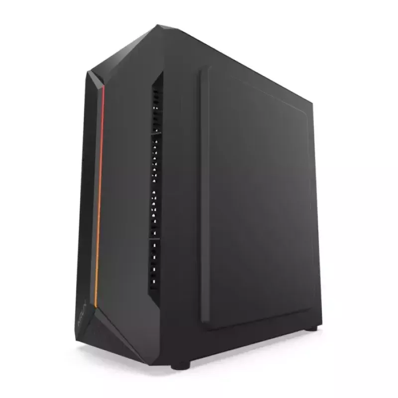 PC-kotelo KRUX Astro Cube musta — Cube-kotelo, tukee Micro ATX/Mini-ITX, 1×3,5 tuuman + 2×2,5 tuuman paikat, sivulasiseinä, max. virtalähde 28 cm, max. jäähdytyskorkeus 136 mm