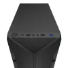 PC-kotelo KRUX Astro Cube musta — Cube-kotelo, tukee Micro ATX/Mini-ITX, 1×3,5 tuuman + 2×2,5 tuuman paikat, sivulasiseinä, max. virtalähde 28 cm, max. jäähdytyskorkeus 136 mm