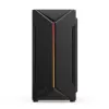 PC-kotelo KRUX Astro Cube musta — Cube-kotelo, tukee Micro ATX/Mini-ITX, 1×3,5 tuuman + 2×2,5 tuuman paikat, sivulasiseinä, max. virtalähde 28 cm, max. jäähdytyskorkeus 136 mm